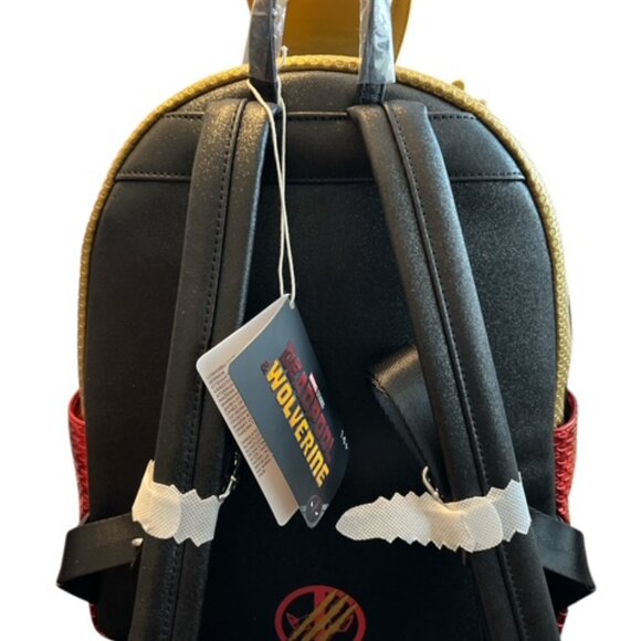 deadpool mini backpack Loungefly x Marvel Handbag Metallic Red Open and Clothing With themed lining and an all over print details Loungefly Marvel Deadpool 3 Mini